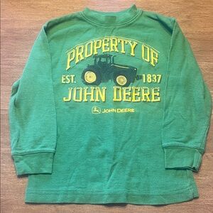John Deere Green Long-Sleeve Graphic Thermal Top with Yellow Logo